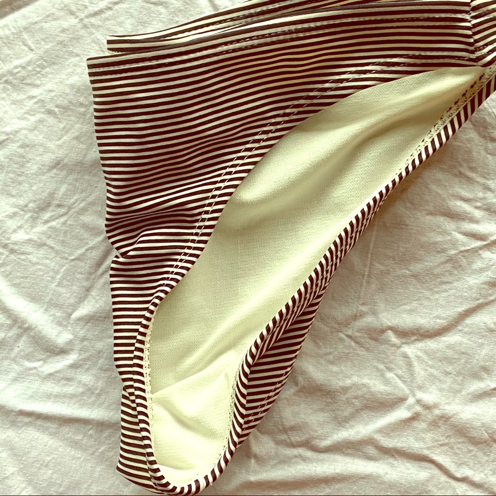 Black and white striped bikini bottoms size small